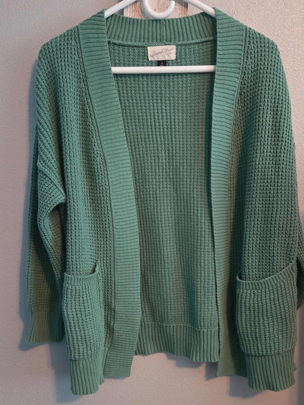 Universal Thread Green Open-Front Knit Cardigan